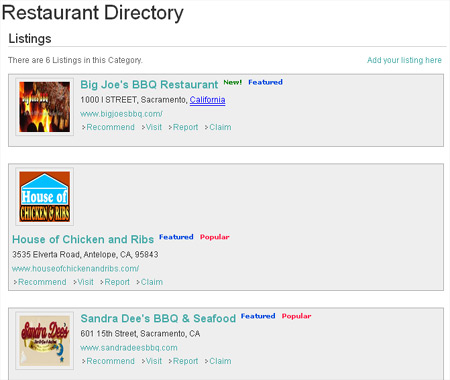 Join our Restaurant Directory