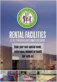 BOOK YOUR NEXT EVENT at the Dr. Ephraim Williams Family Center