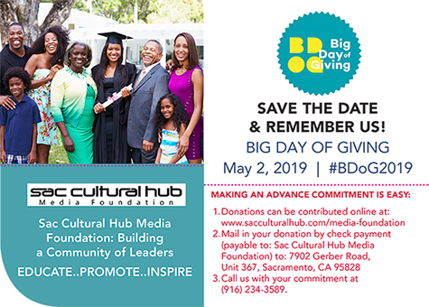 REMEMBER Sac Cultural Hub Media Foundation on Big Day of Giving > May 2, 2019